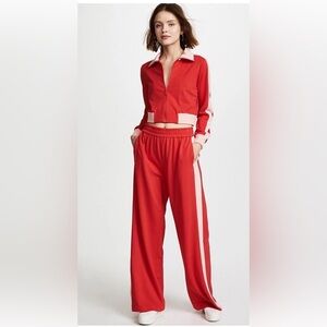 Alice + olivia AIR Jackson Cropped Track Jacket Red Pink Size S